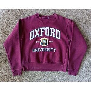 Vintage Oxford University Sweatshirt Kids Medium Burgundy Embroidered